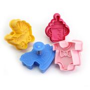 Baby Shower Plunger Cookie Cutter Set (Pk 4)