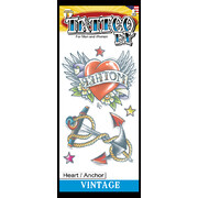 Vintage Heart & Anchor Tattoo (2 Tattoos) Pk 1