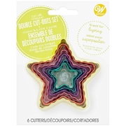 Double Edge Star Fondant Cookie Cutter Set (Pk 6)