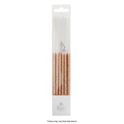 Rose Gold Glitter Dipped Tall Cake Candles (Pk 12)