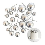 Silver Foam Ball Cake Decorating Toppers Pk 20