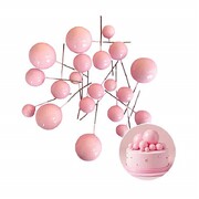 Baby Pink Foam Ball Cake Decorating Toppers Pk 20