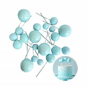 Baby Blue Foam Ball Cake Decorating Toppers Pk 20