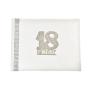 18th Birthday White Faux Leather Diamantes Guest Book