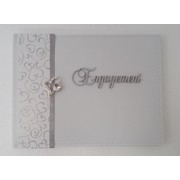 Engagement White Leather Guest Book Pk 1