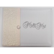 Mr & Mrs Cream & White Leather Guest Book Pk 1