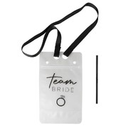 Ginger Ray Team Bride Hens Party Drink Pouch with Straw & Lanyard Pk 6