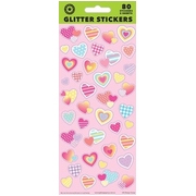 Heart Glitter Stickers (2 Sheets 80 Stickers)