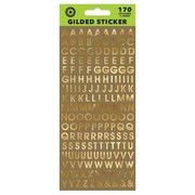 Gilded Alphabet Letter Stickers – Gold Decorative Craft & Scrapbooking Sticker Sheet