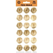 Gold Foil Seals Stickers Pk 36
