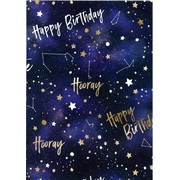 Galaxy Birthday Gift Wrap 700mm x 495mm (Pk 1)