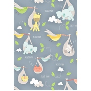Cute Hello Baby Gift Wrap 1 Sheet