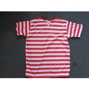 Adult Red & White Stripe Short Sleeve T-Shirt (Large) Pk 1
