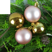 Assorted Pink & Gold Baubles (6cm) Pk 8 (1 Pack of 8 Only)