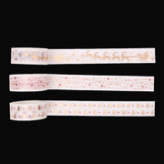 Christmas Design Gold & White Printed Sticky Tape (Pk 3)