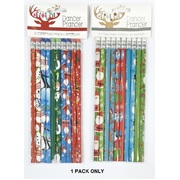Assorted Christmas Pencils with Erasers Party Favours  (Pk 10)