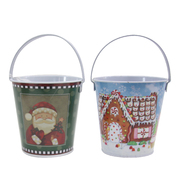 Assorted Christmas Gingerbread or Santa Treat Bucket Pail (Pk 2)