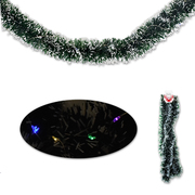 Green Snow Tipped Light Up Christmas Tinsel 2m (Pk 1)