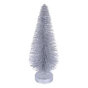Silver Glitter Cone Christmas Tree Decoration 