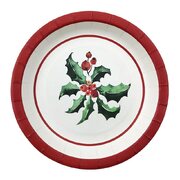 Christmas Joy Holly & Berry 18cm Paper Plates (Pk 10)