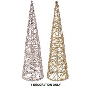 Assorted Wire Glitter Christmas Tree Decoration 25cm (Pk 1)