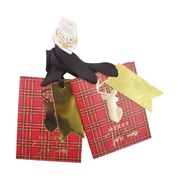 Red Tartan Merry Christmas Gift Bag 11x14cm (Pk 2)