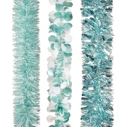 Aqua Green Assorted 2m Christmas Tinsel (Pk 3)