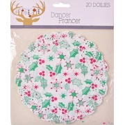 Round Paper Christmas Mistletoe Doilies 16cm (Pk 20)