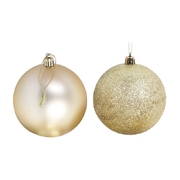 Soft Gold Christmas Tree Baubles Decorations (Pk 6)