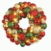 Christmas Light Up Bauble Wreath 34cm