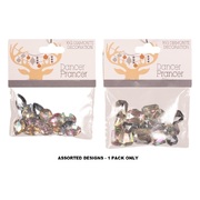 Assorted Shape Iridescent Diamante Decorations 16gm Pk 1