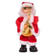 Musical Dancing Santa with Saxophone Decoration 26cm