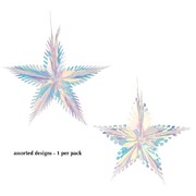 Christmas Snowflake or Star Hanging Foil Decoration 38cm Pk 1