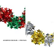 Christmas Star Foil Garland Decoration 1.7m Pk 1 Assorted Colours