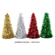 Christmas Tinsel Bauble Table Cone Tree Assorted Colour 46cm
