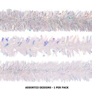 Christmas Assorted Iridescent Tinsel Decoration 2m Pk 1