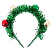 Christmas Green Tinsel Headband with Baubles