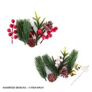 Christmas Plastic White or Red Berry Sprigs Assorted Pk 1