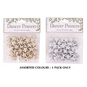 Christmas Silver or Gold Glitter Star Table Scatters Pk 50