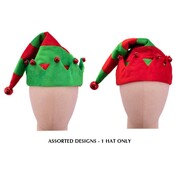 Christmas Green & Red Elf Hat with Bells