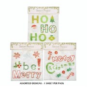 Christmas Window Gel Clings Assorted Designs Pk 1