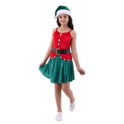 Child Santa's Helper Girl Christmas Elf Costume X Large 9-10 Yrs