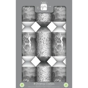 Giftmaker Silver & White Reindeer 13in Christmas Bon Bons (Pk 8)