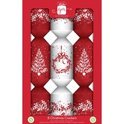 Giftmaker Red & White Trees Wreath 13in Christmas Bon Bons (Pk 8)