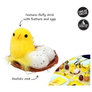 Velvet Easter Chick in Nest with Eggs 5cm (Pk 1)