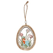 Easter Wooden Egg Rabbit Hanging Decoration (Pk 1)