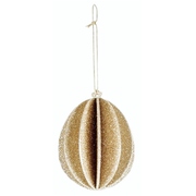 Gold Glitter Easter Egg Hanging Decoration (Pk 1)