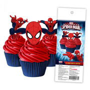 Spiderman Assorted Edible Cake Decorating Wafer Toppers Pk 16