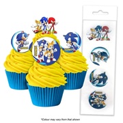 Edible Sonic The Hedgehog Wafer Cake Toppers (Pk 16)