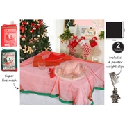 Christmas Red & Green Net Food Cover with Table Weight Clips (Pk 2)